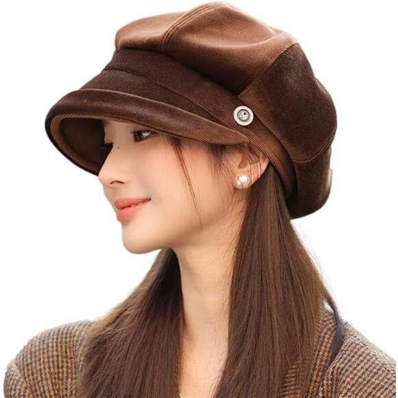 Women\'s Newsboy Cap with Visor Fall Beret Hat main image 4